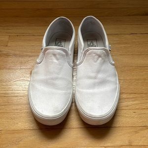 White Vans slip on shoes
